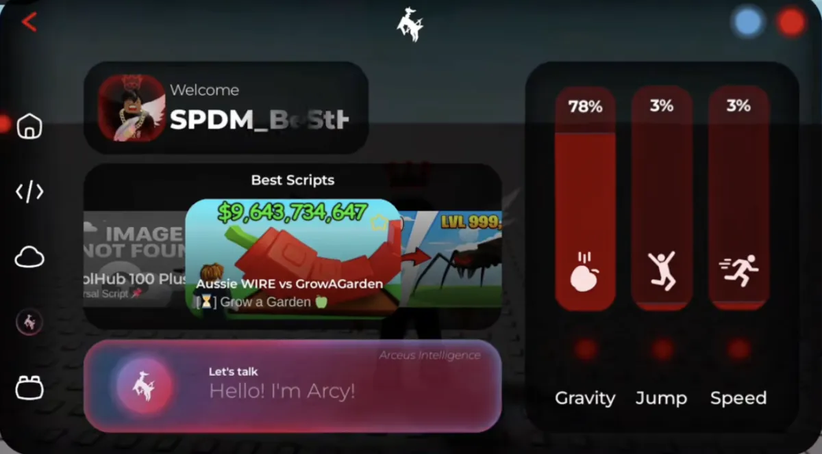 Gravity, Jump, Speed sliders in V5 dashboard